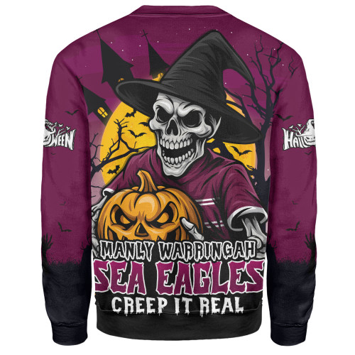 Manly Warringah Sea Eagles Sweatshirt Dark Moon Rugby Halloween Battle Edition Manly Warringah Sea Eagles Sweatshirt Dark Moon Rugby Halloween Battle Edition