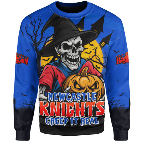 Newcastle Knights Sweatshirt Dark Moon Rugby Halloween Battle Edition