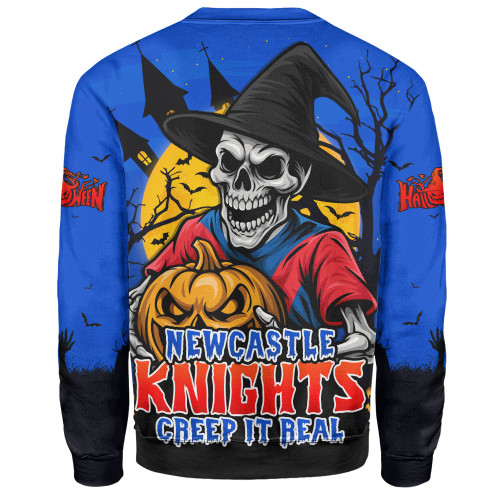 Newcastle Knights Sweatshirt Dark Moon Rugby Halloween Battle Edition