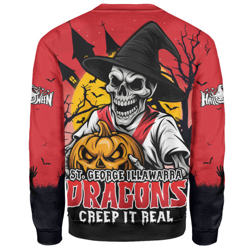 St. George Illawarra Dragons Sweatshirt Dark Moon Rugby Halloween Battle Edition