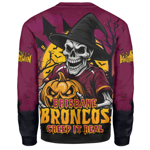 Brisbane Broncos Sweatshirt Dark Moon Rugby Halloween Battle Edition