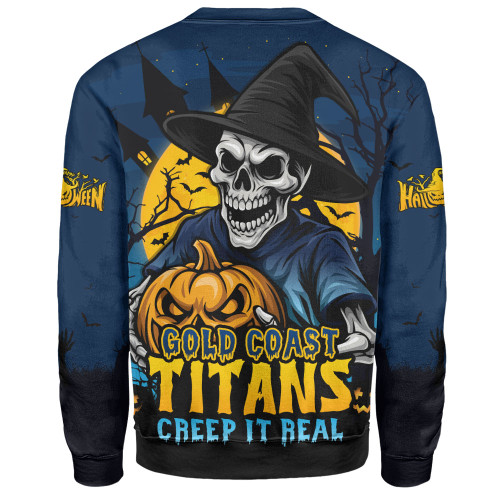 Gold Coast Titans Sweatshirt Dark Moon Rugby Halloween Battle Edition