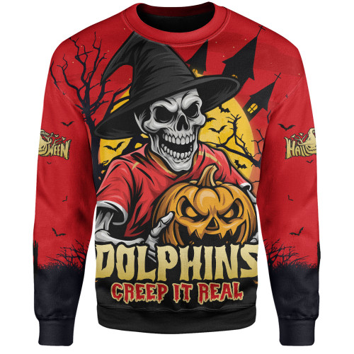 Redcliffe Dolphins Sweatshirt Dark Moon Rugby Halloween Battle Edition