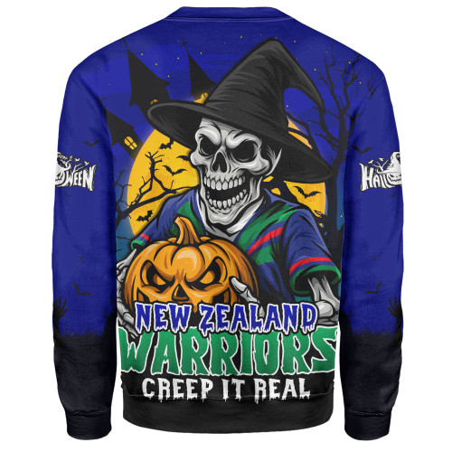 New Zealand Warriors Sweatshirt Dark Moon Rugby Halloween Battle Edition