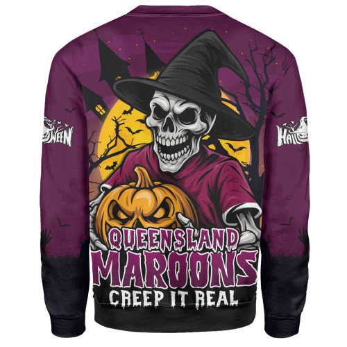 Queensland Maroons Sweatshirt Dark Moon Rugby Halloween Battle Edition