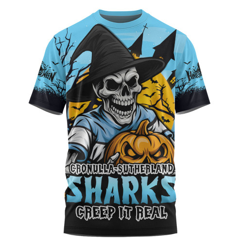 Cronulla-Sutherland Sharks T-Shirt Dark Moon Rugby Halloween Battle Edition Cronulla-Sutherland Sharks T-Shirt Dark Moon Rugby Halloween Battle Edition