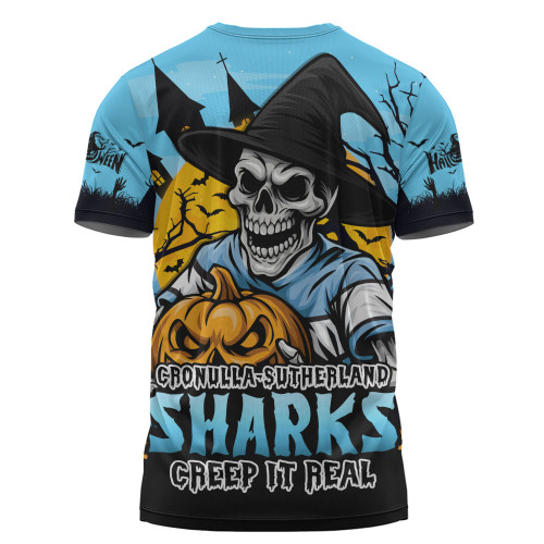 Cronulla-Sutherland Sharks T-Shirt Dark Moon Rugby Halloween Battle Edition