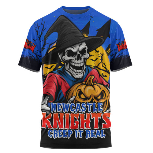 Newcastle Knights T-Shirt Dark Moon Rugby Halloween Battle Edition Newcastle Knights T-Shirt Dark Moon Rugby Halloween Battle Edition
