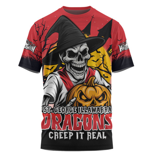 St. George Illawarra Dragons T-Shirt Dark Moon Rugby Halloween Battle Edition