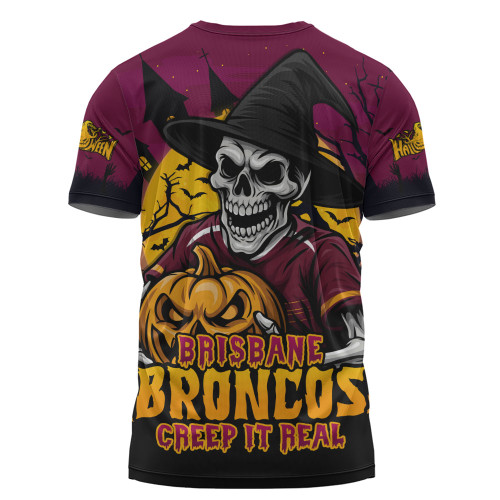 Brisbane Broncos T-Shirt Dark Moon Rugby Halloween Battle Edition