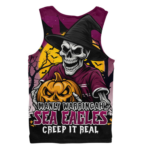Manly Warringah Sea Eagles Men Singlet Dark Moon Rugby Halloween Battle Edition