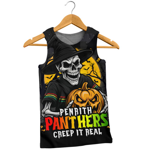 Penrith Panthers Men Singlet Dark Moon Rugby Halloween Battle Edition