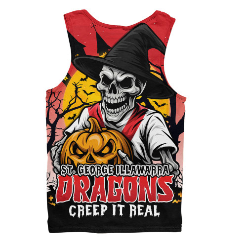 St. George Illawarra Dragons Men Singlet Dark Moon Rugby Halloween Battle Edition