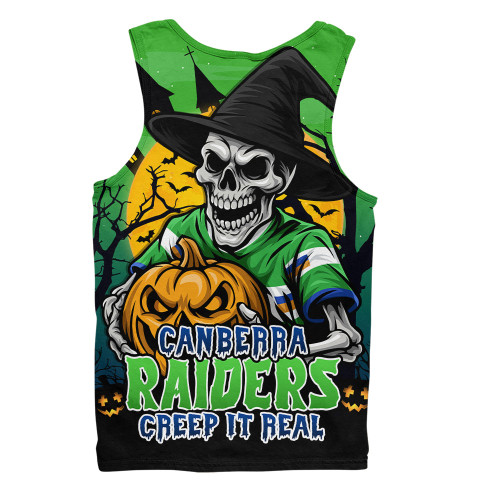 Canberra Raiders Men Singlet Dark Moon Rugby Halloween Battle Edition