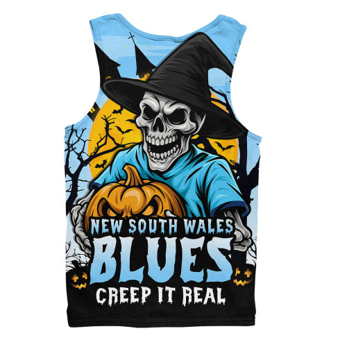 New South Wales Blues Men Singlet Dark Moon Rugby Halloween Battle Edition