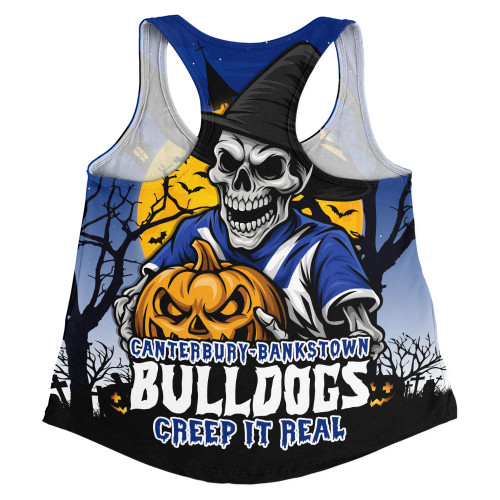 Canterbury-Bankstown Bulldogs Women Racerback Singlet Dark Moon Rugby Halloween Battle Edition