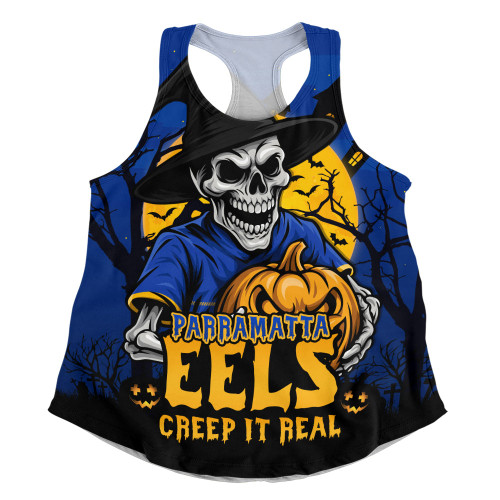 Parramatta Eels Women Racerback Singlet Dark Moon Rugby Halloween Battle Edition