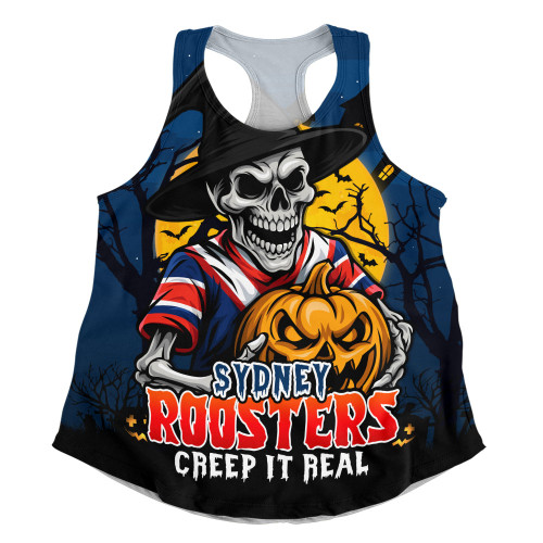 Sydney Roosters Women Racerback Singlet Dark Moon Rugby Halloween Battle Edition