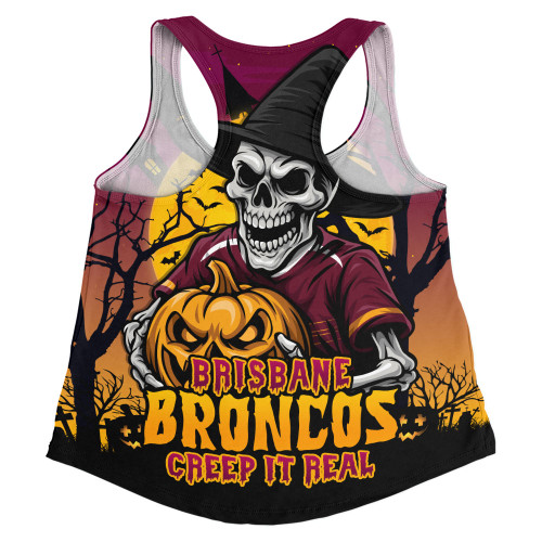 Brisbane Broncos Women Racerback Singlet Dark Moon Rugby Halloween Battle Edition