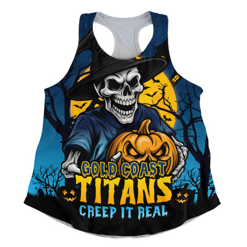 Gold Coast Titans Women Racerback Singlet Dark Moon Rugby Halloween Battle Edition