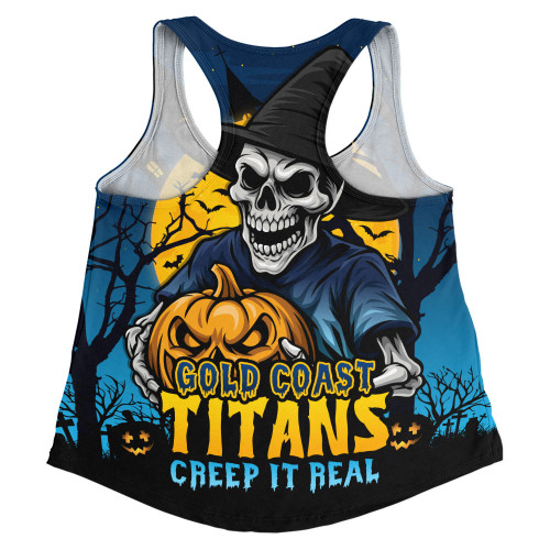 Gold Coast Titans Women Racerback Singlet Dark Moon Rugby Halloween Battle Edition