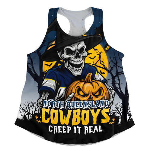 North Queensland Cowboys Women Racerback Singlet Dark Moon Rugby Halloween Battle Edition North Queensland Cowboys Women Racerback Singlet Dark Moon Rugby Halloween Battle Edition