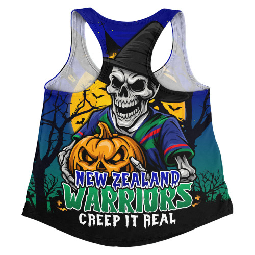 New Zealand Warriors Women Racerback Singlet Dark Moon Rugby Halloween Battle Edition