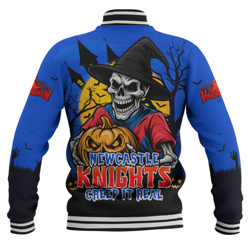 Newcastle Knights Baseball Jacket Dark Moon Rugby Halloween Battle Edition