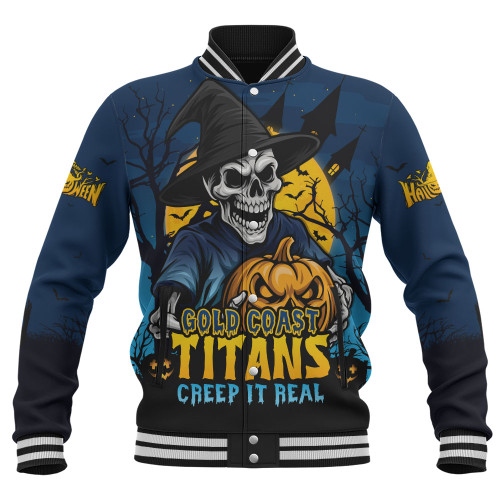 Gold Coast Titans Baseball Jacket Dark Moon Rugby Halloween Battle Edition