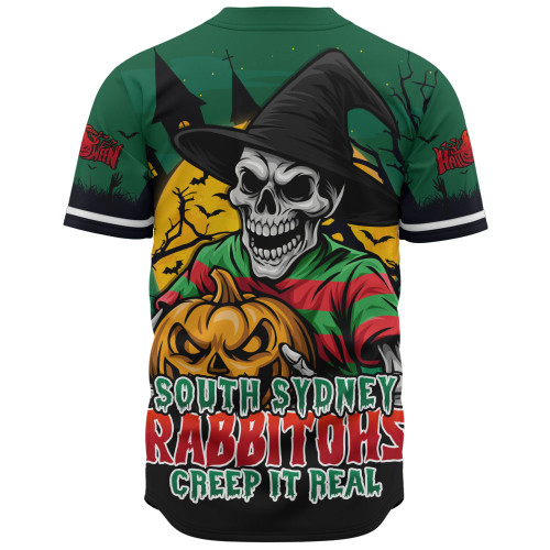South Sydney Rabbitohs Baseball Shirt Dark Moon Rugby Halloween Battle Edition