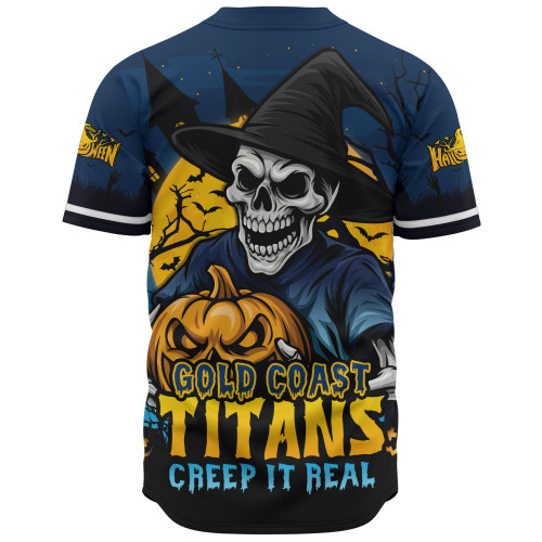Gold Coast Titans Baseball Shirt Dark Moon Rugby Halloween Battle Edition