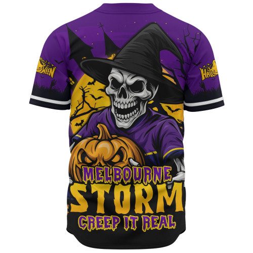 Melbourne Storm Baseball Shirt Dark Moon Rugby Halloween Battle Edition