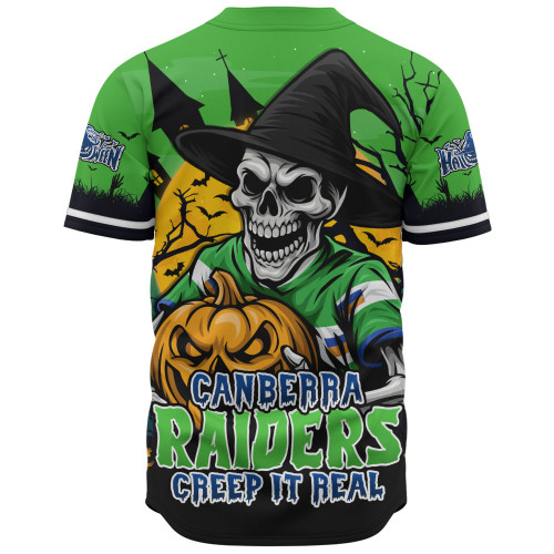 Canberra Raiders Baseball Shirt Dark Moon Rugby Halloween Battle Edition