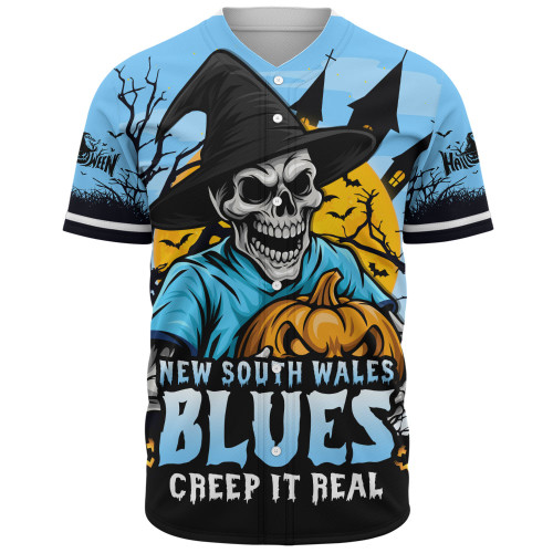 New South Wales Blues Baseball Shirt Dark Moon Rugby Halloween Battle Edition