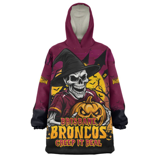 Brisbane Broncos Snug Hoodie Dark Moon Rugby Halloween Battle Edition