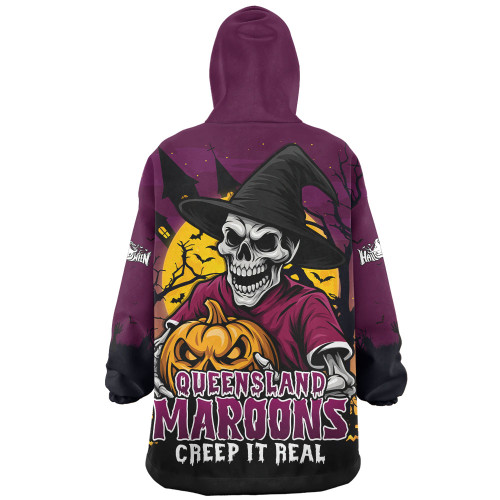 Queensland Maroons Snug Hoodie Dark Moon Rugby Halloween Battle Edition Queensland Maroons Snug Hoodie Dark Moon Rugby Halloween Battle Edition