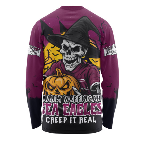 Manly Warringah Sea Eagles Long Sleeve T-shirt Dark Moon Rugby Halloween Battle Edition