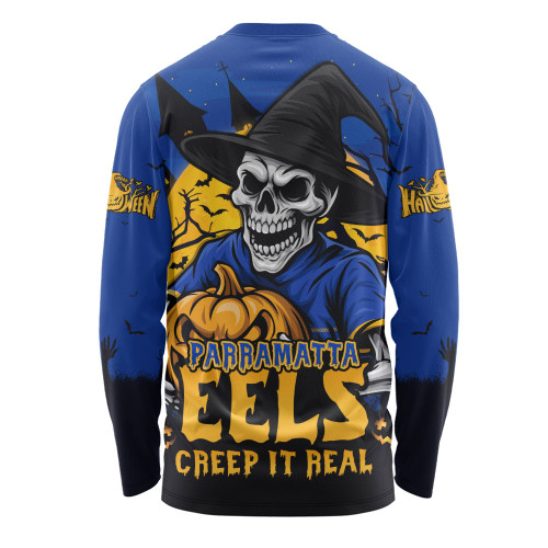 Parramatta Eels Long Sleeve T-shirt Dark Moon Rugby Halloween Battle Edition