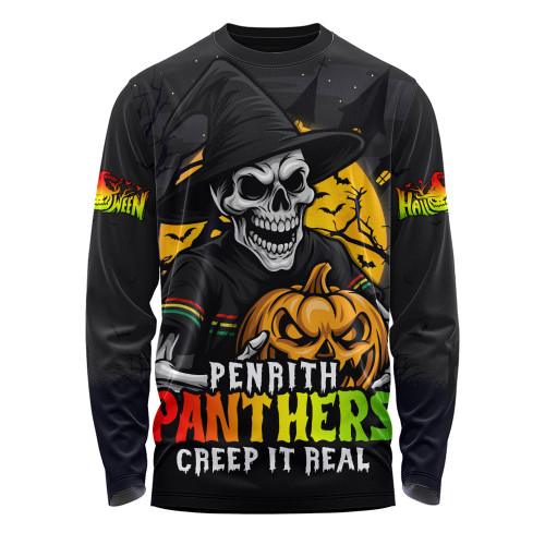 Penrith Panthers Long Sleeve T-shirt Dark Moon Rugby Halloween Battle Edition