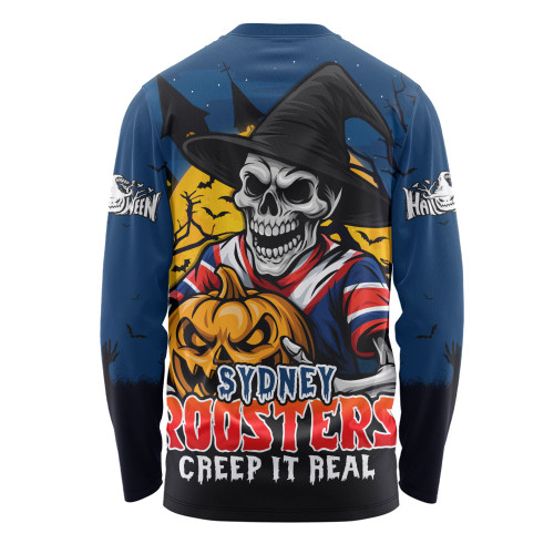 Sydney Roosters Long Sleeve T-shirt Dark Moon Rugby Halloween Battle Edition