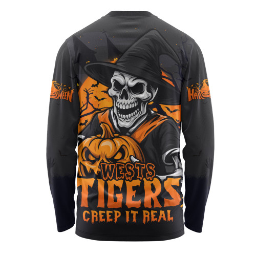 Wests Tigers Long Sleeve T-shirt Dark Moon Rugby Halloween Battle Edition
