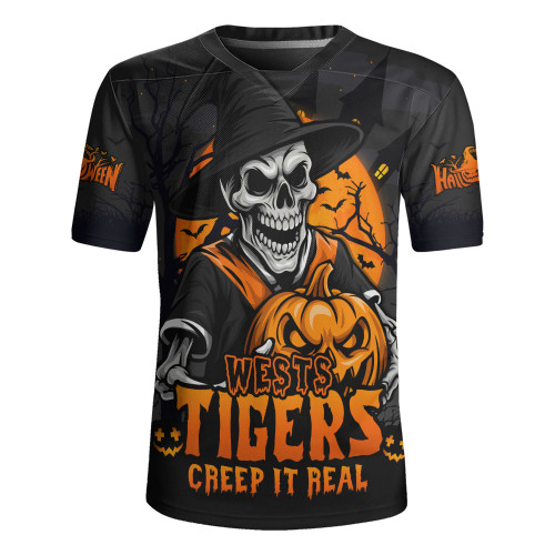 Wests Tigers Rugby Jersey Dark Moon Rugby Halloween Battle Edition Wests Tigers Rugby Jersey Dark Moon Rugby Halloween Battle Edition
