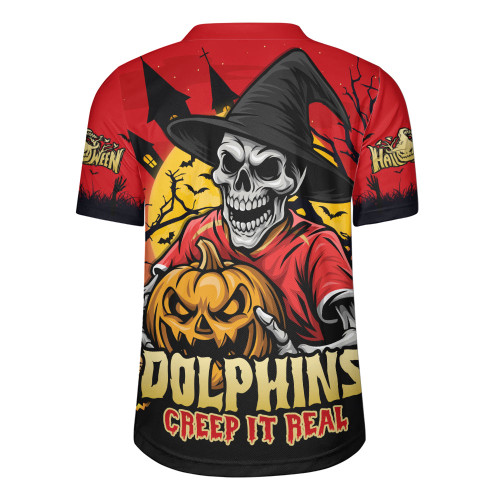 Redcliffe Dolphins Rugby Jersey Dark Moon Rugby Halloween Battle Edition Redcliffe Dolphins Rugby Jersey Dark Moon Rugby Halloween Battle Edition