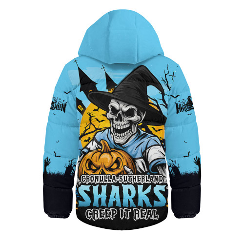 Cronulla-Sutherland Sharks Hooded Padded Jacket Dark Moon Rugby Halloween Battle Edition