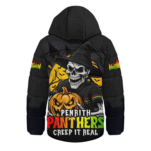Penrith Panthers Hooded Padded Jacket Dark Moon Rugby Halloween Battle Edition