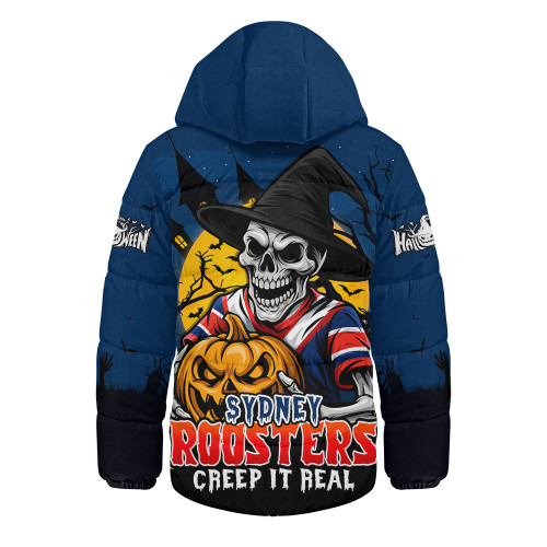 Sydney Roosters Hooded Padded Jacket Dark Moon Rugby Halloween Battle Edition