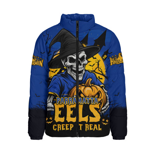 Parramatta Eels Padded Jacket Dark Moon Rugby Halloween Battle Edition Parramatta Eels Padded Jacket Dark Moon Rugby Halloween Battle Edition