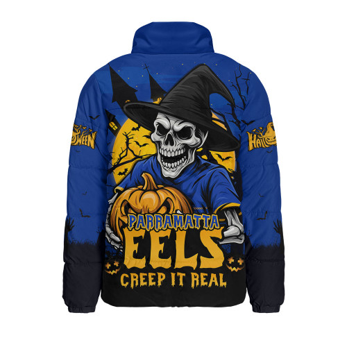 Parramatta Eels Padded Jacket Dark Moon Rugby Halloween Battle Edition Parramatta Eels Padded Jacket Dark Moon Rugby Halloween Battle Edition