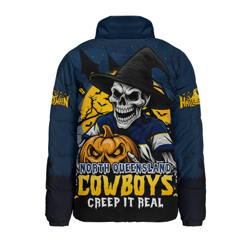 North Queensland Cowboys Padded Jacket Dark Moon Rugby Halloween Battle Edition