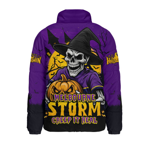 Melbourne Storm Padded Jacket Dark Moon Rugby Halloween Battle Edition